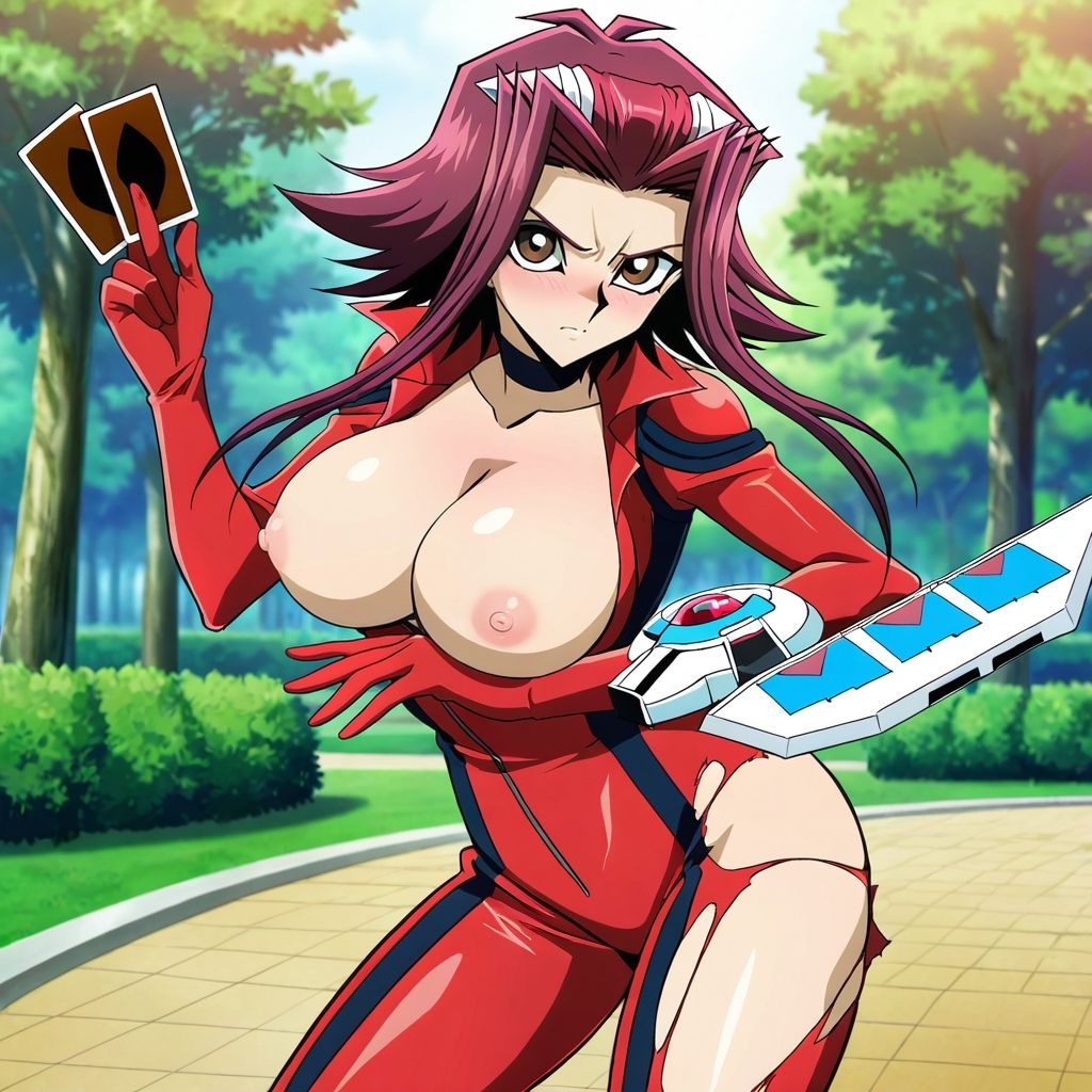 サンプル画像3:十六夜アキ、脱衣デュエルに敗北(ナオン) [d_495939]