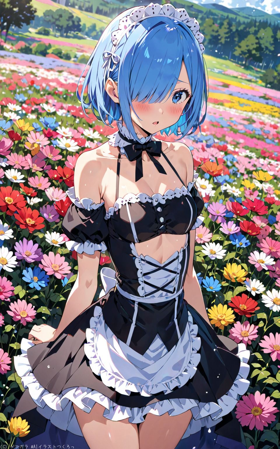 サンプル画像4:AIイラストCG集32  リゼロのラムとレム(ドンガラAI美少女イラスト支部) [d_496161]