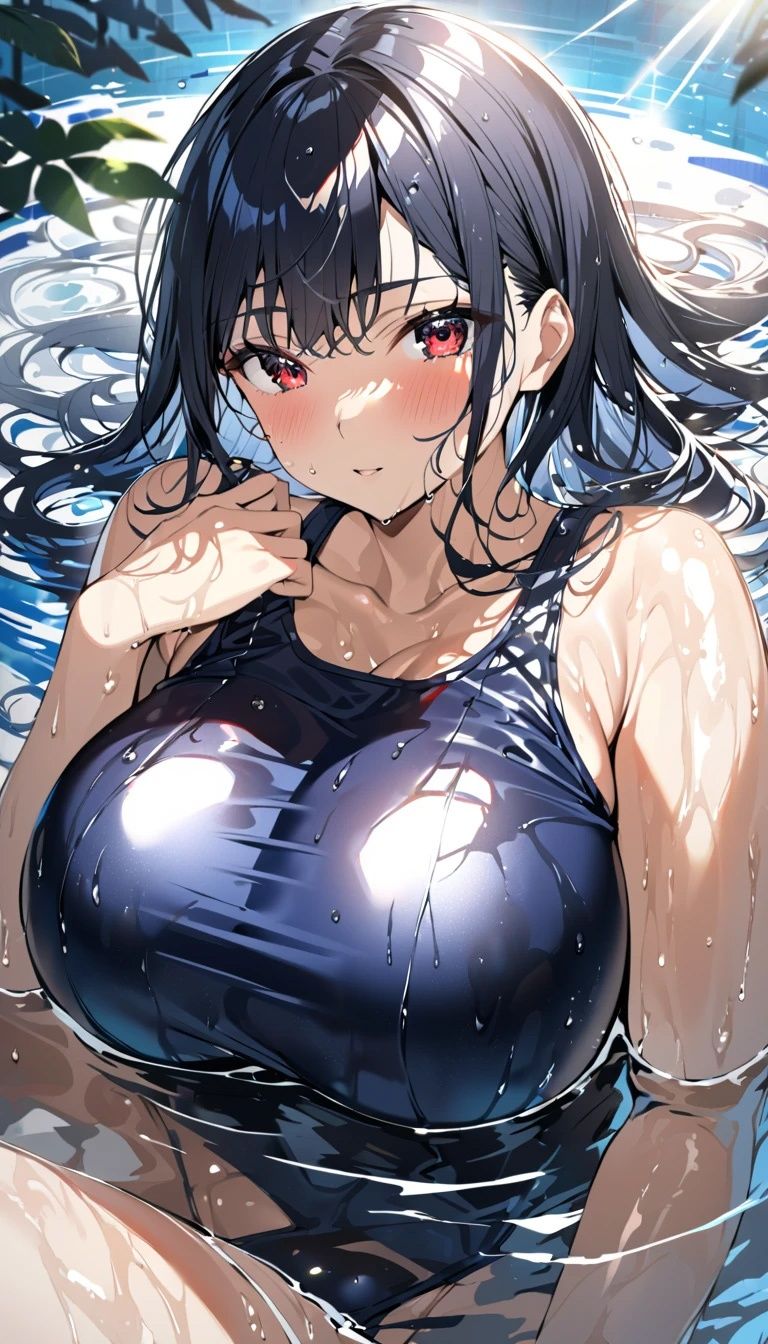巨乳水着美女【妄想イラスト美女図鑑vol.156】のサンプル画像 6