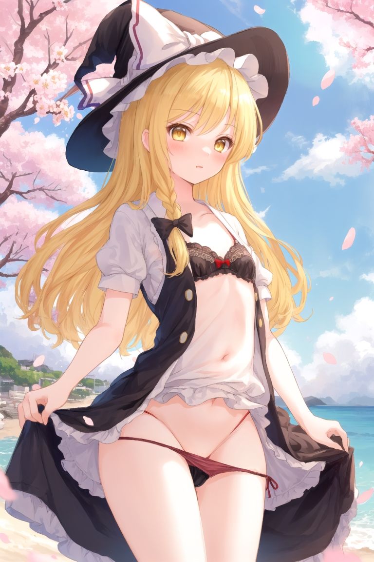 サンプル画像1:霊夢は魔理沙のパンチラ写真を撮りたいようです〜春の晴れた昼の海編〜(ゆるふわ研究所) [d_496292]