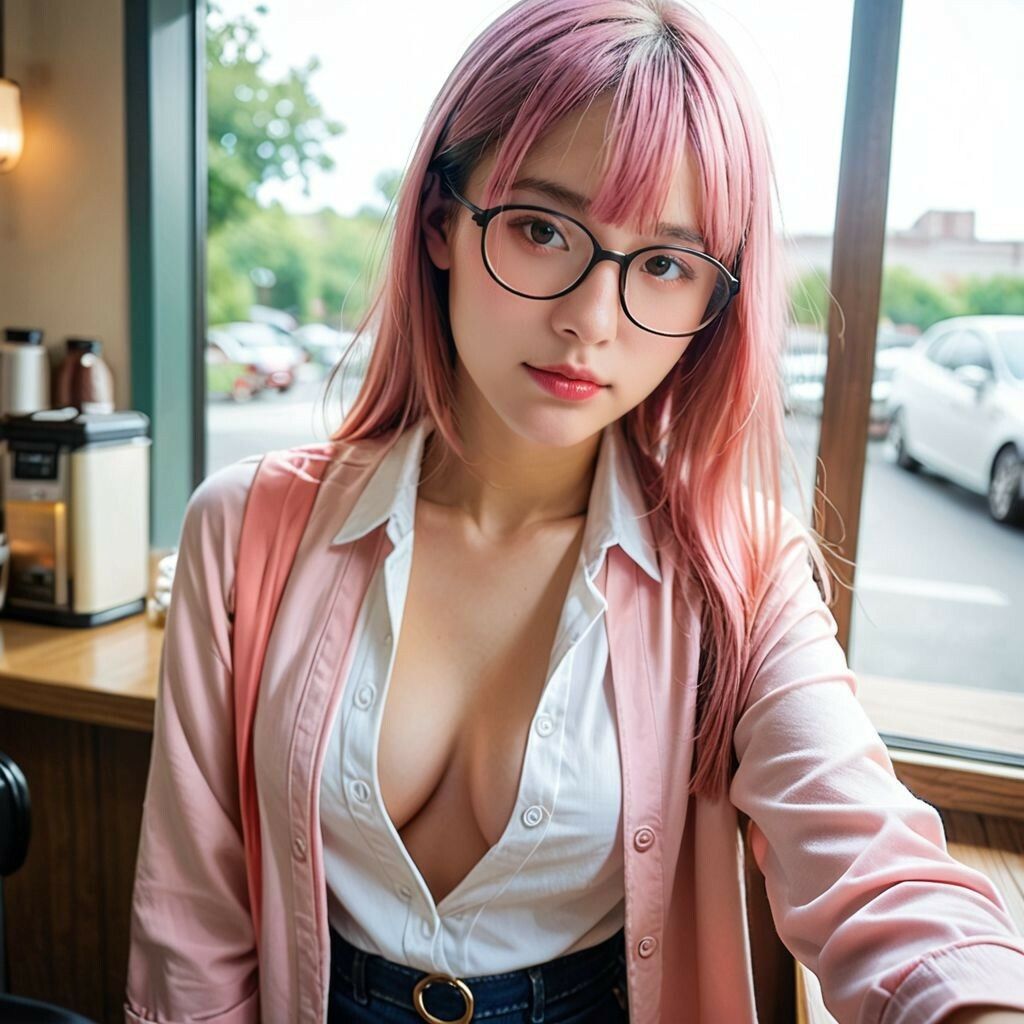 サンプル画像1:露出しちゃうSNS女子〜けしからん。けど、もっと見たい！(AI美エロ) [d_496387]