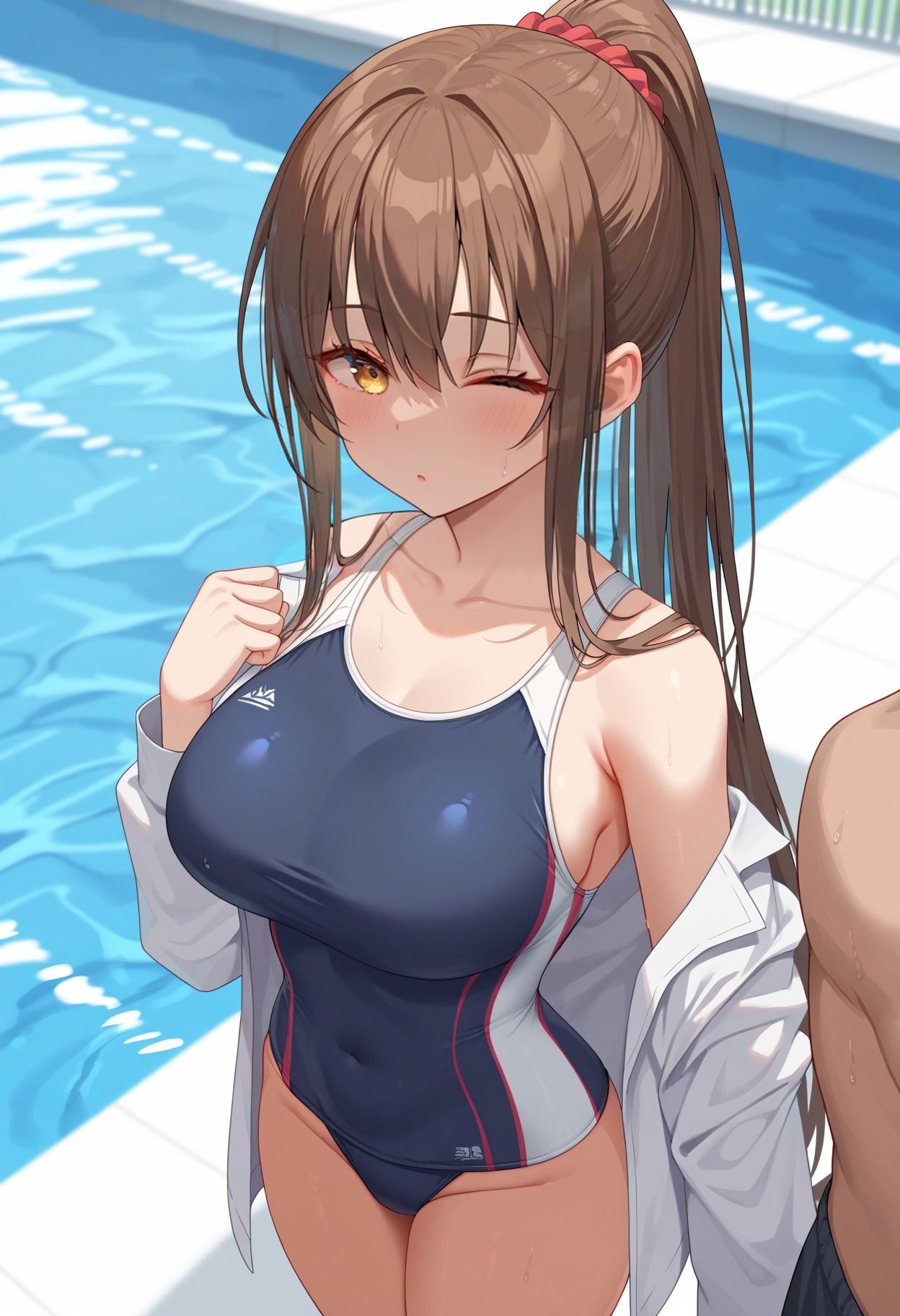 サンプル画像1:性に無頓着そうな水泳部の女子校生 実は性処理が得意科目でした(くみん) [d_496516]