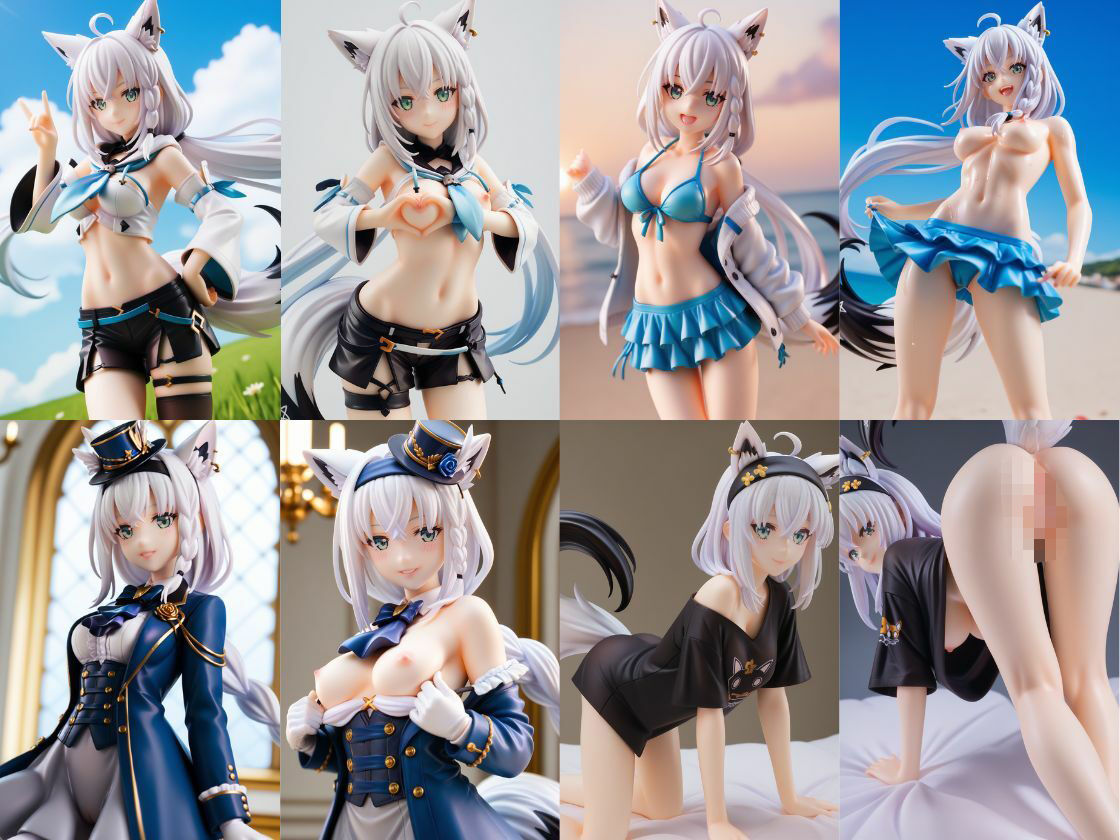 サンプル画像1:白上フ〇キ フィギュア風イラストコレクション(のこ（noko）) [d_496581]