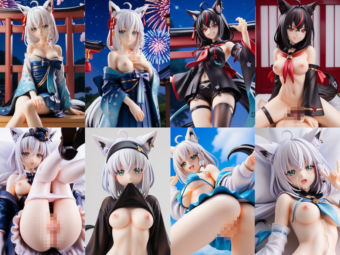 サンプル画像2:白上フ〇キ フィギュア風イラストコレクション(のこ（noko）) [d_496581]