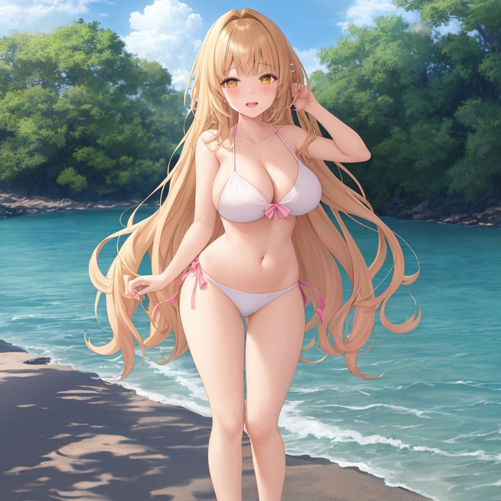 サンプル画像1:金髪巨乳ビキニ娘ちゃん500枚(エリシャのアトリエ) [d_496872]