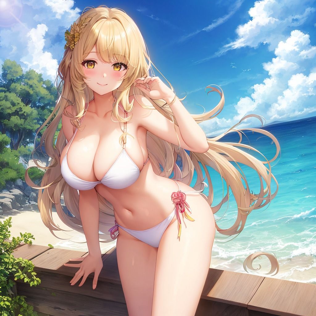 サンプル画像3:金髪巨乳ビキニ娘ちゃん500枚(エリシャのアトリエ) [d_496872]