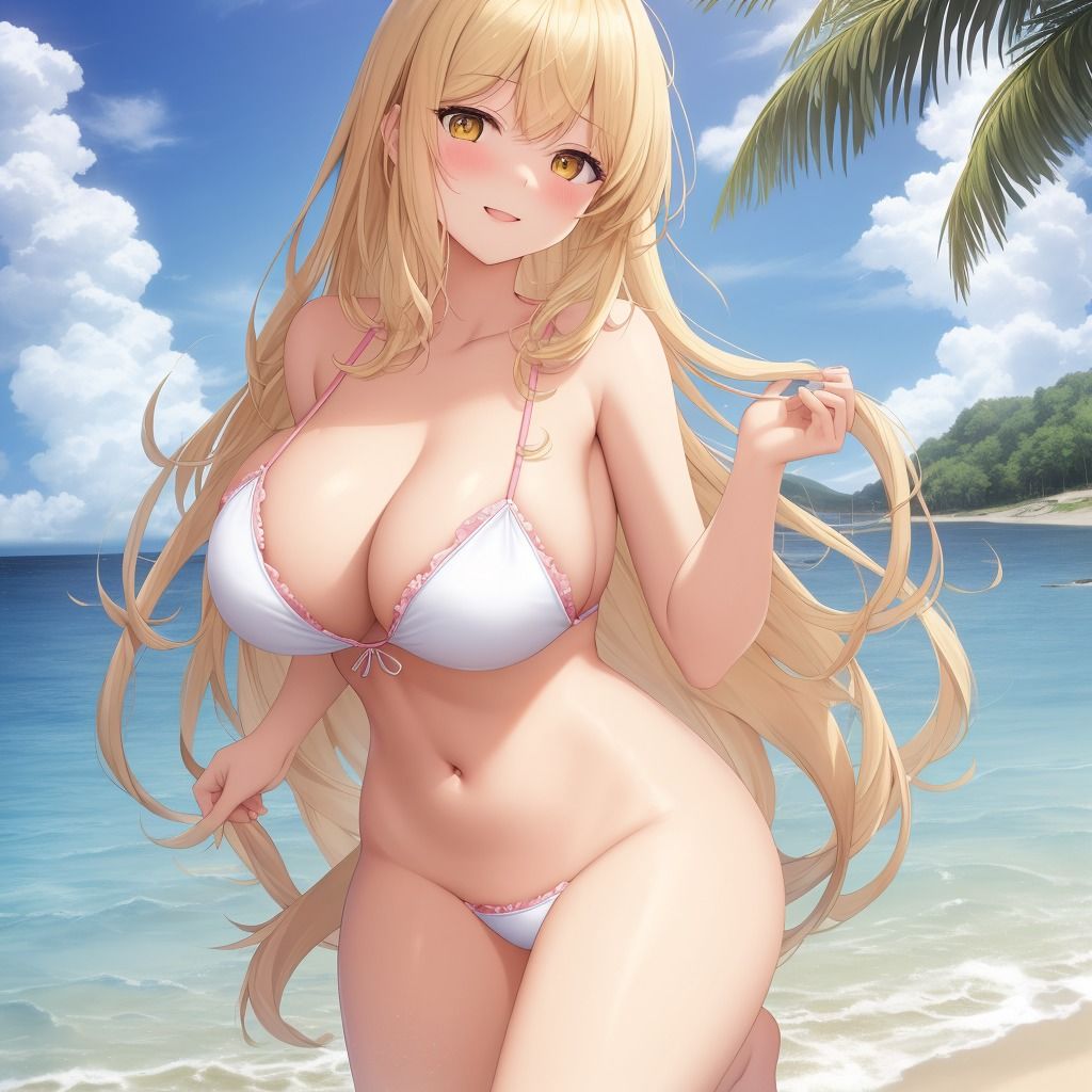 サンプル画像5:金髪巨乳ビキニ娘ちゃん500枚(エリシャのアトリエ) [d_496872]