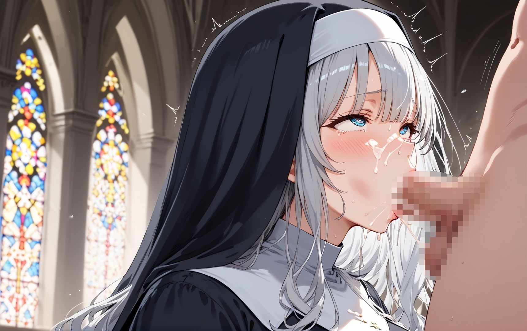 サンプル画像4:異世界乱交:淫乱エルフシスター 〜信者のちんぽで性欲解消〜(聖水の彼方) [d_496910]