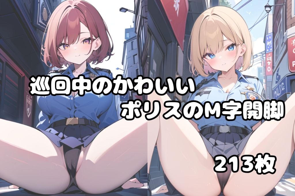 可愛いポリスが巡回中に大胆M字開脚の画像1