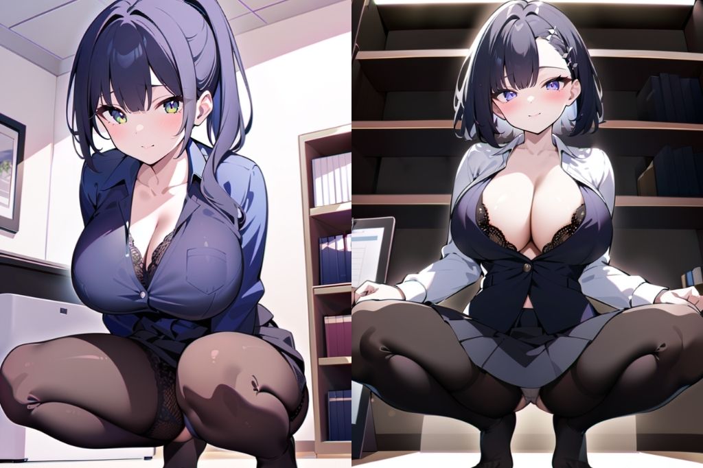 サンプル画像2:しゃがんだ時にパンツ見えちゃったOL(彩風  咲) [d_497059]