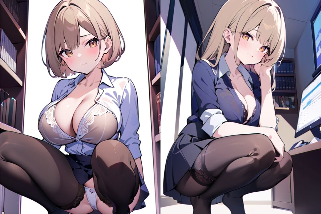 サンプル画像4:しゃがんだ時にパンツ見えちゃったOL(彩風  咲) [d_497059]