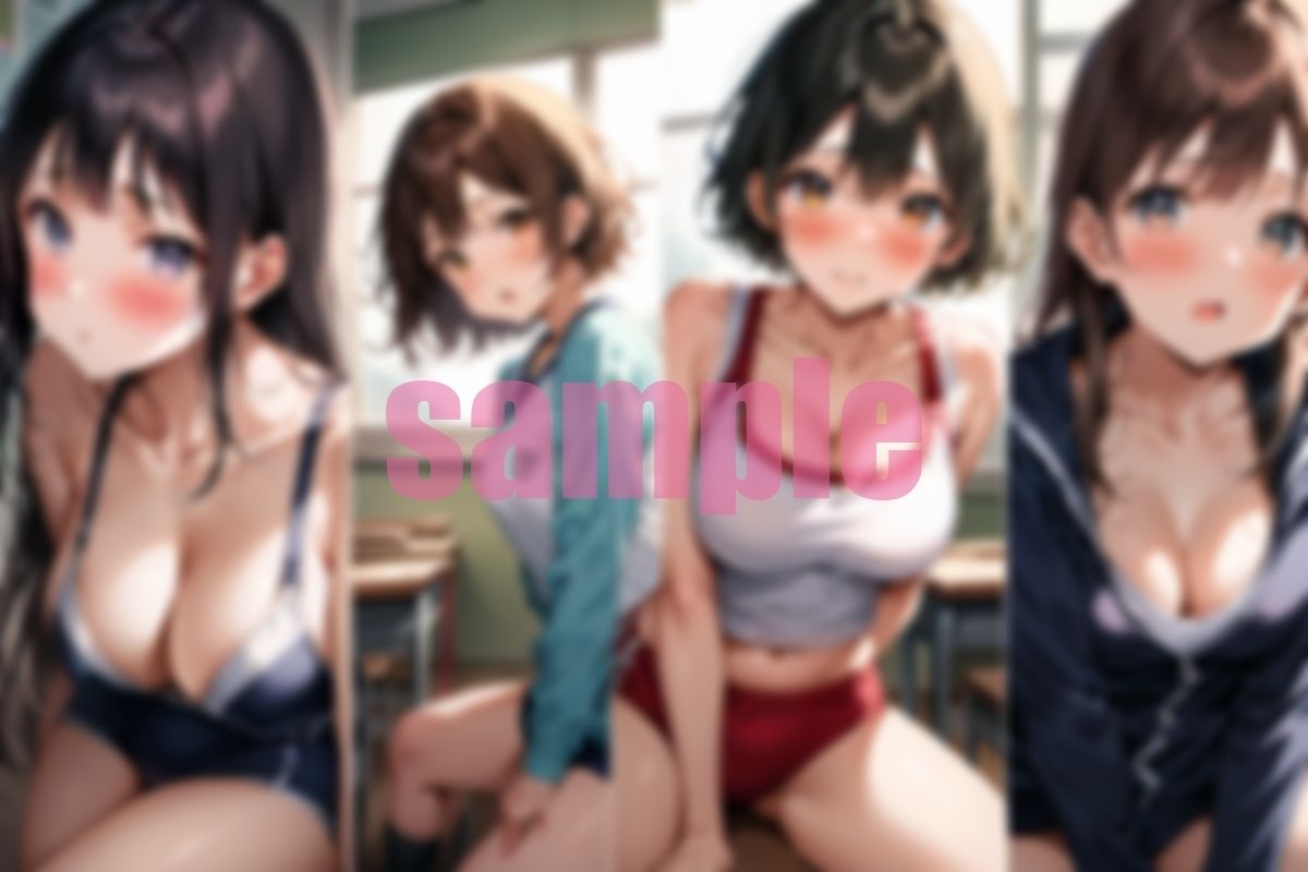 サンプル画像2:体育祭中女子更衣室がわりの教室に忘れ物取りに 入ってみた(ご寵AI) [d_497460]