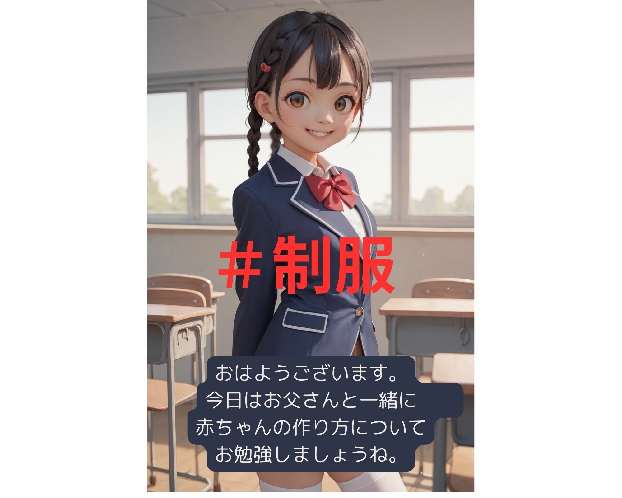 サンプル画像1:父親参観日 「赤ちゃんの作り方を学ぼう」 ちっぱい ロリっ子 シリーズ(AI@美女倶楽部) [d_497636]