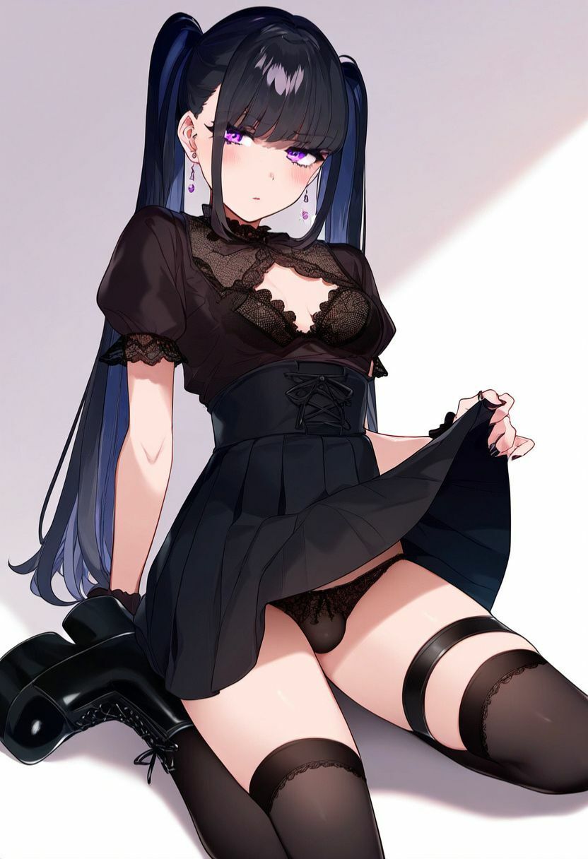 サンプル画像3:地雷系ふたなりが絶頂射精｜病みを忘れるためにオナニー中毒（男の娘・ヤンデレ・勃起・射精・ツインテール・マスク）(エロロ兵長) [d_497660]