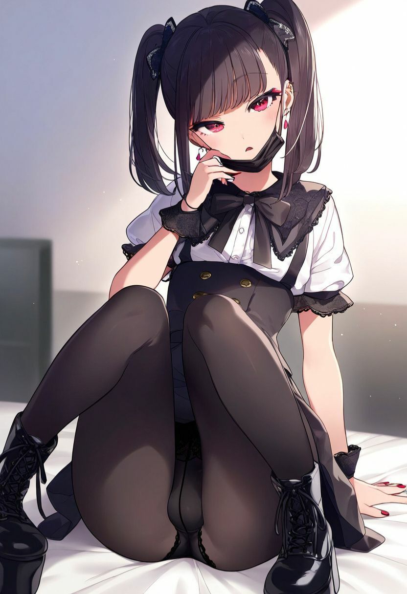 サンプル画像4:地雷系ふたなりが絶頂射精｜病みを忘れるためにオナニー中毒（男の娘・ヤンデレ・勃起・射精・ツインテール・マスク）(エロロ兵長) [d_497660]