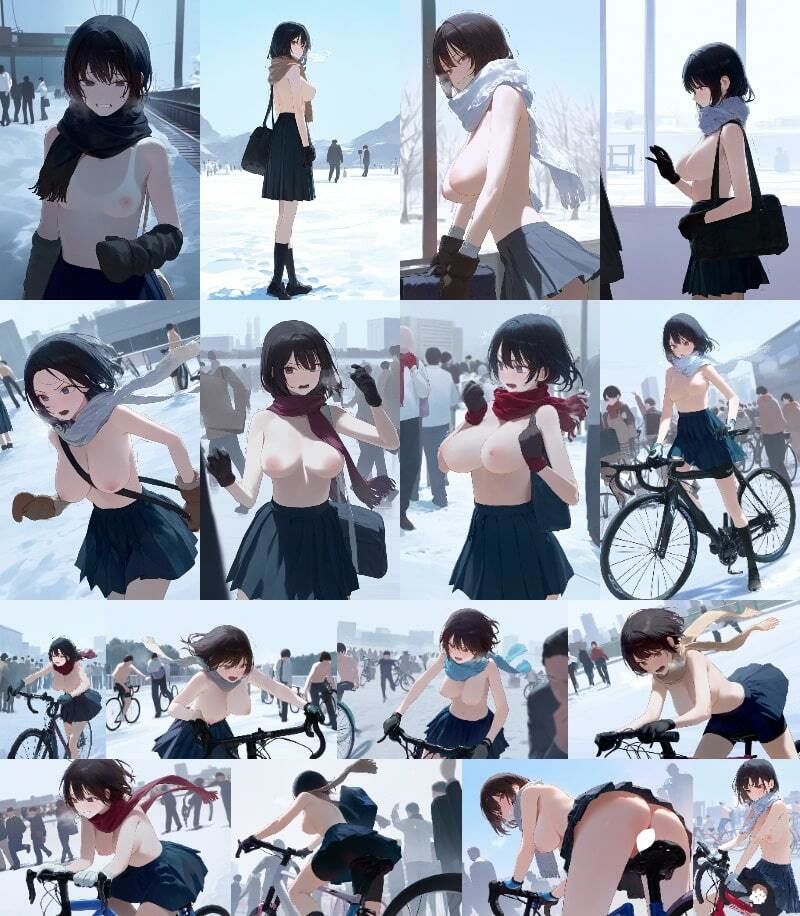 サンプル画像2:【500枚】全裸通学週間 低偏差値校の伝統行事！寒中全裸登校(アライアイ) [d_497898]