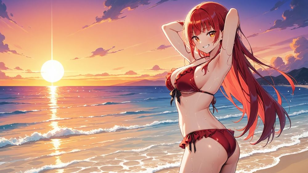 サンプル画像4:グラドル撮影で種付け懇願〜赤髪お姉さんとピンク髪美少女〜【4K】(御一堂) [d_498337]