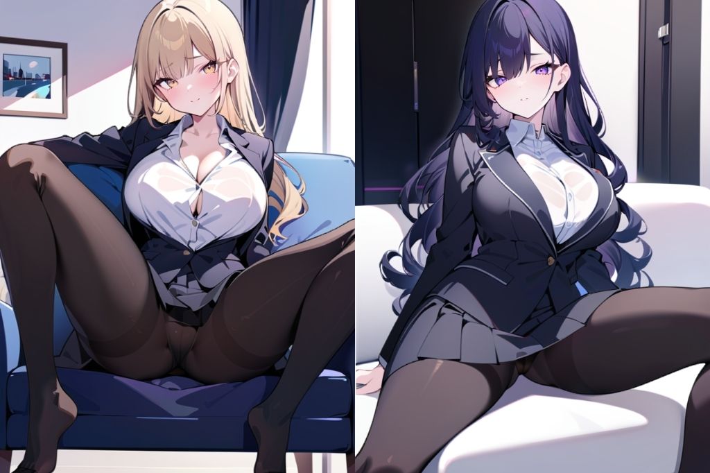 サンプル画像2:おしゃれなオフィスで働くOLのM字開脚(彩風  咲) [d_498418]