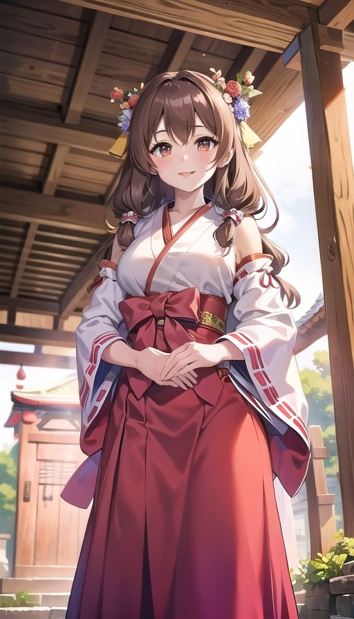 サンプル画像2:茶髪天然美女巫女(くろめあい) [d_498512]