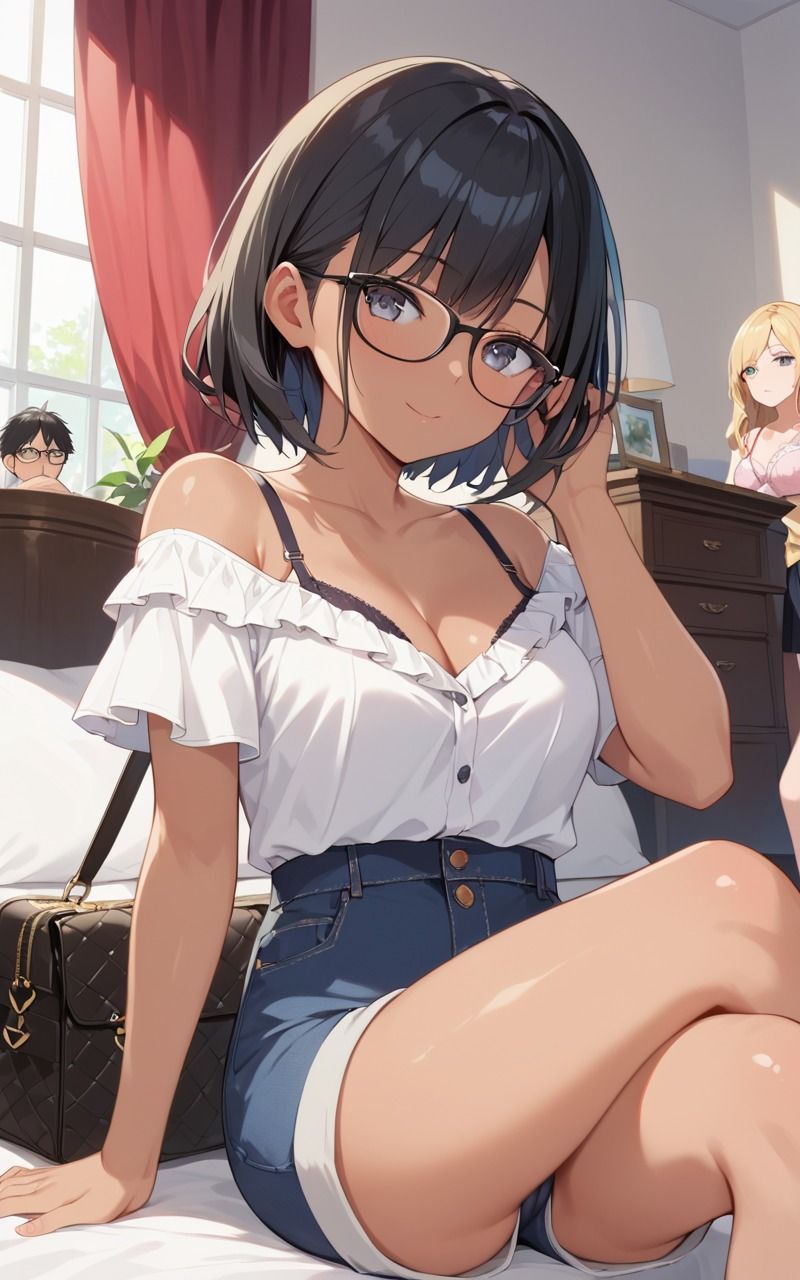 サンプル画像1:姉の友達にチ〇ポをレンタルされています(謎の光) [d_498541]