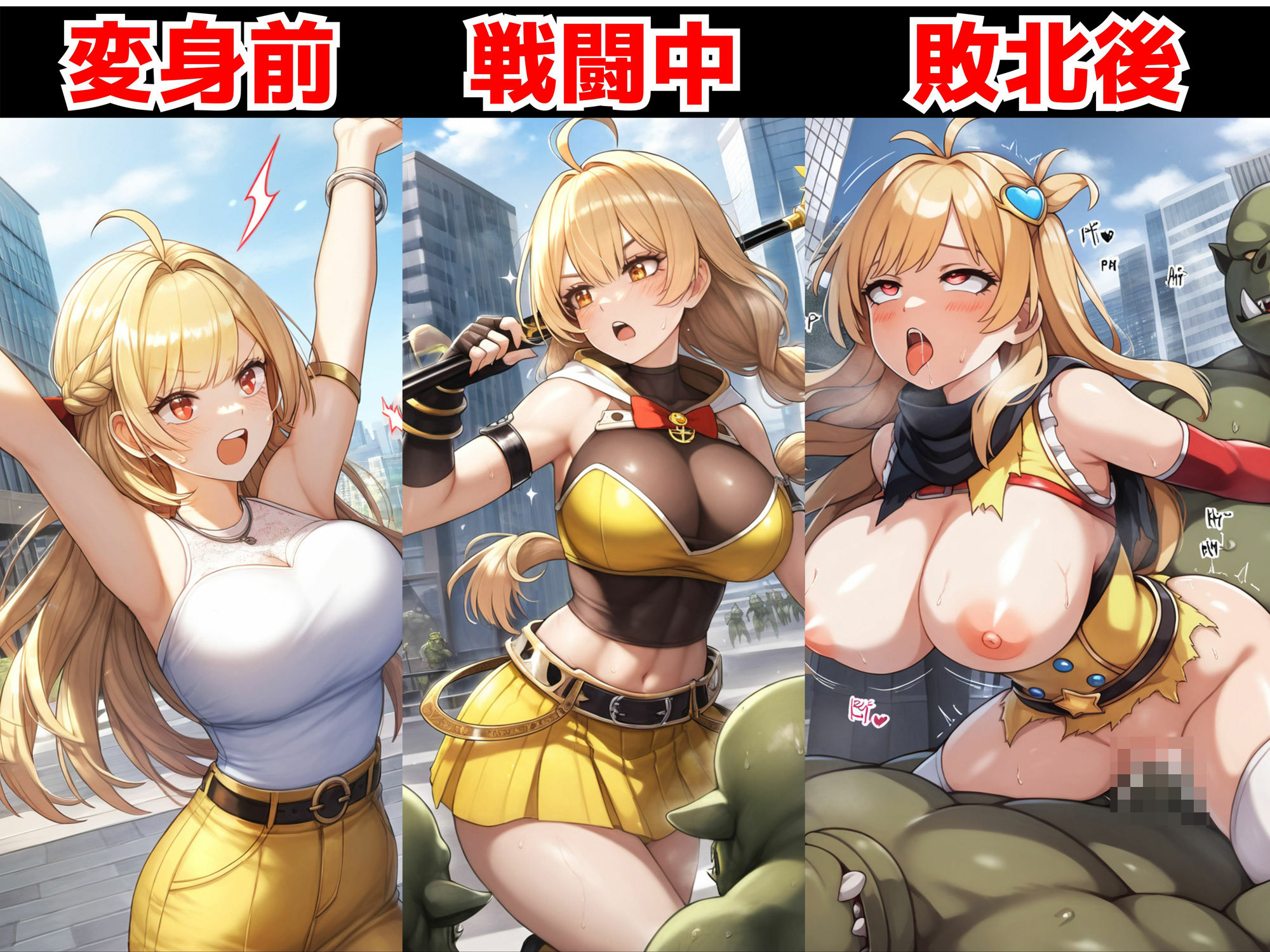 サンプル画像6:変身ヒロインはモンスターに種付けされてアヘ顔に！？ 【魔法少女異種姦:500枚】(あちちハウス) [d_498574]