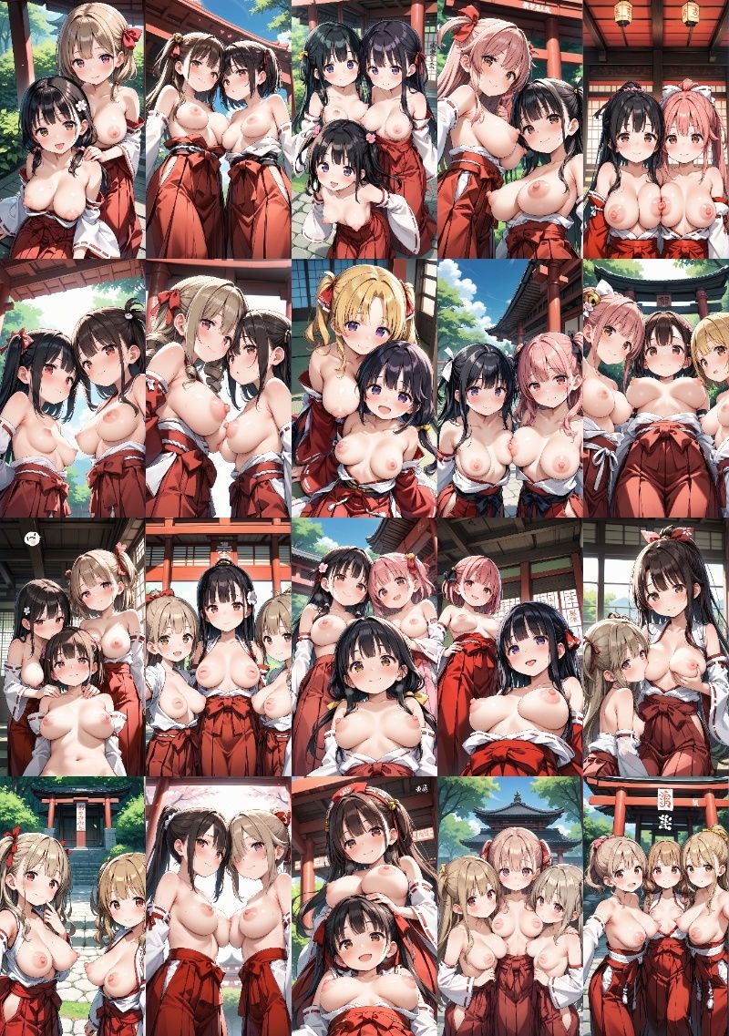 サンプル画像1:【流出】巫女さんがおっぱい丸出しにする秘密のお祭り(Fetish AI) [d_498714]