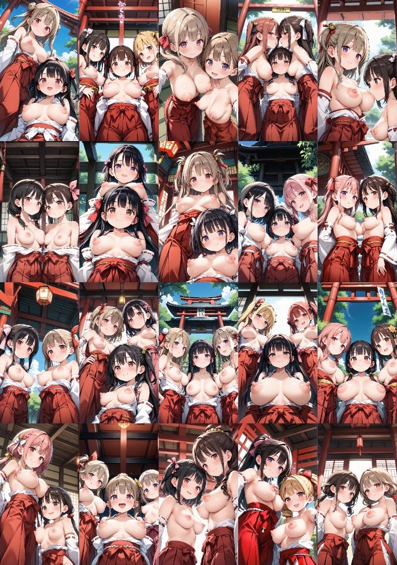 サンプル画像3:【流出】巫女さんがおっぱい丸出しにする秘密のお祭り(Fetish AI) [d_498714]