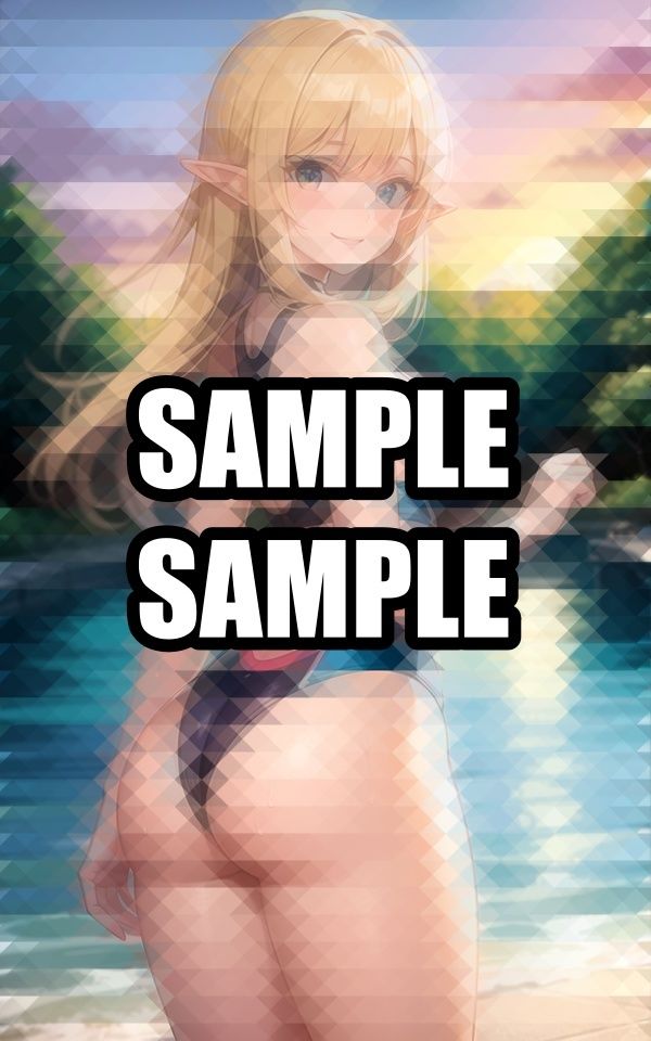 サンプル画像1:エルフさんと海にやってきた(のろのろ) [d_498827]