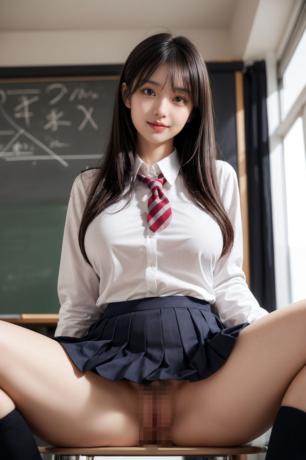 サンプル画像4:教室でオマンコをくぱぁしてくれるJK(しいたけ) [d_498906]