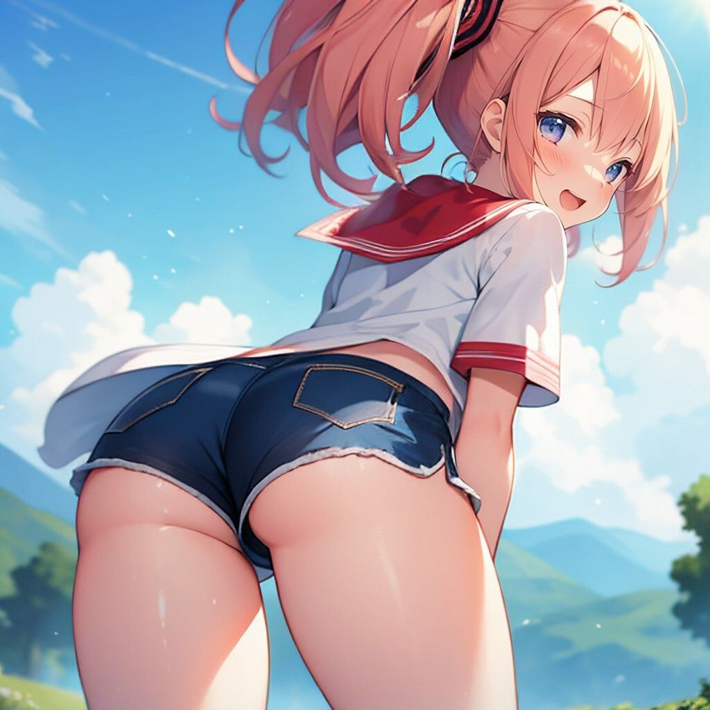 サンプル画像1:ホットパンツ風美少女さん(ほげふが) [d_499110]