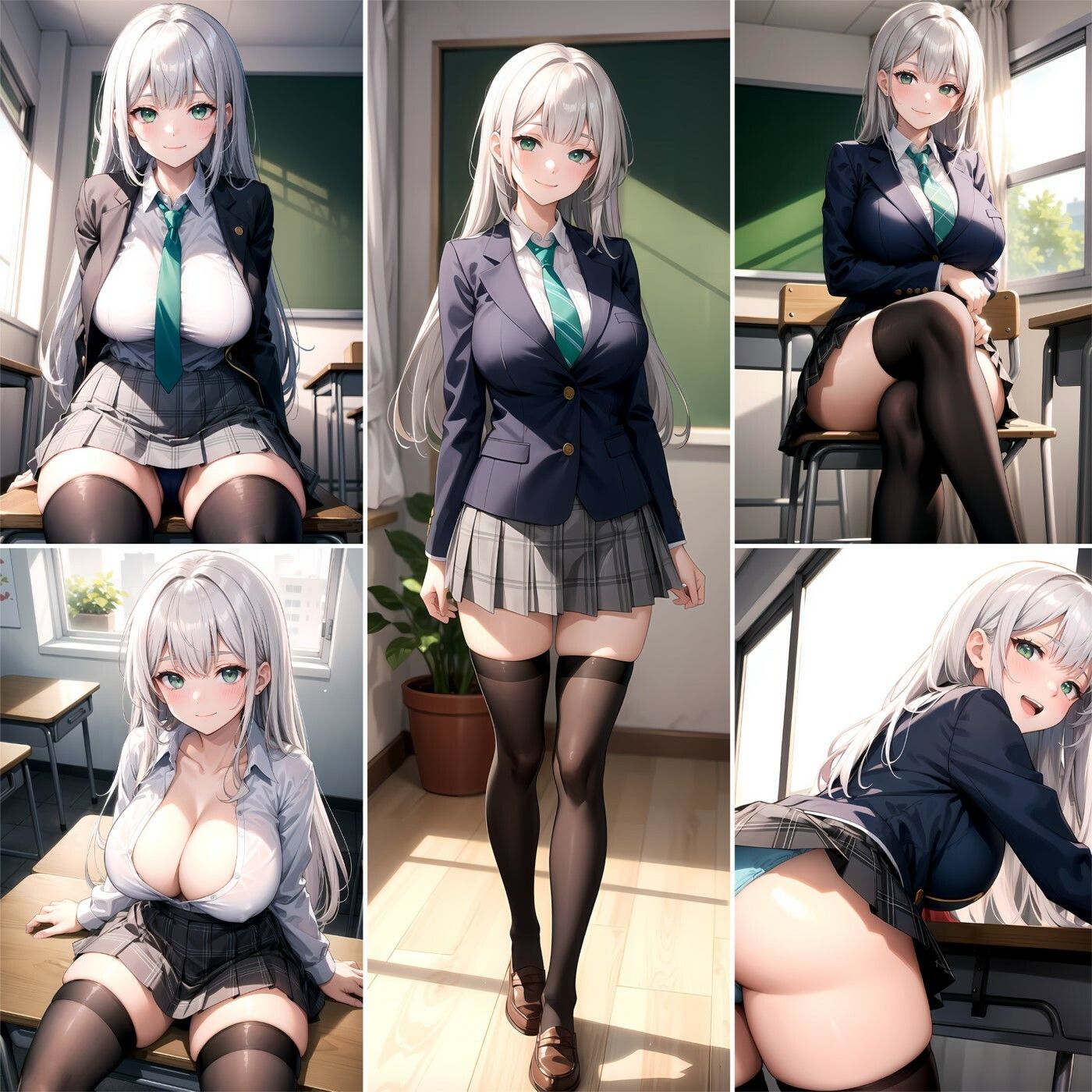 サンプル画像1:銀髪ロングちゃんと教室イチャラブSEX(aru’s art studio) [d_499355]