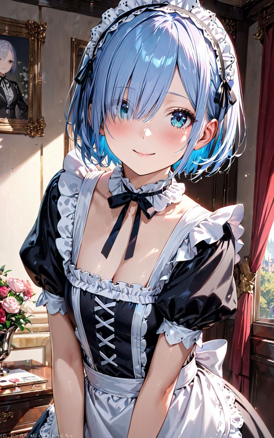 サンプル画像1:AIイラストCG集39  リゼロのレム(ドンガラAI美少女イラスト支部) [d_499406]