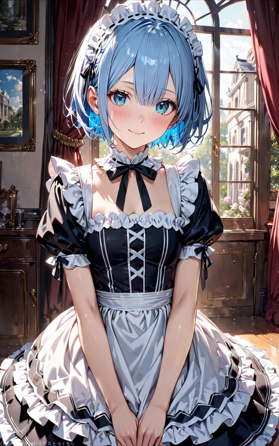 サンプル画像2:AIイラストCG集39  リゼロのレム(ドンガラAI美少女イラスト支部) [d_499406]