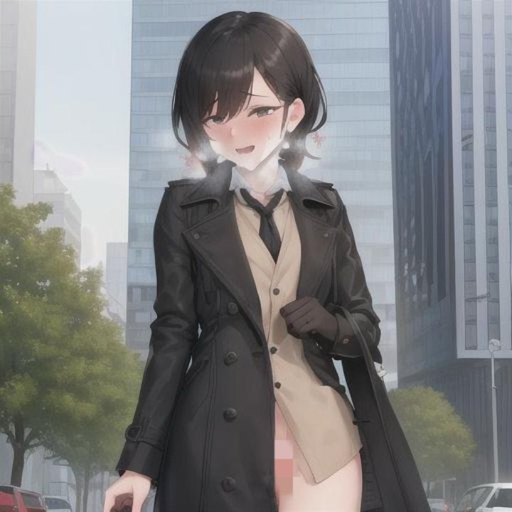 サンプル画像3:露出と言えばトレンチコート！！  黒髪ちゃん編(まんまんちん) [d_499518]