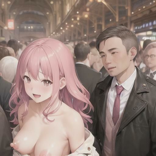 サンプル画像1:露出と言えばトレンチコート！！  ピンク髪ちゃん編(まんまんちん) [d_499548]