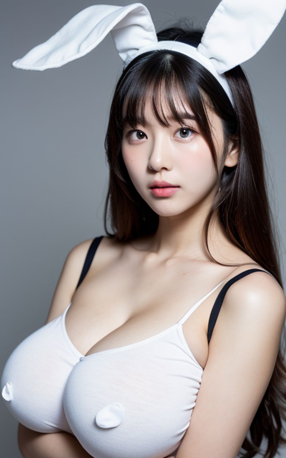 サンプル画像6:巨乳白バニーガール美女【AIグラドル編集部vol.152】(AI美女出版) [d_499598]