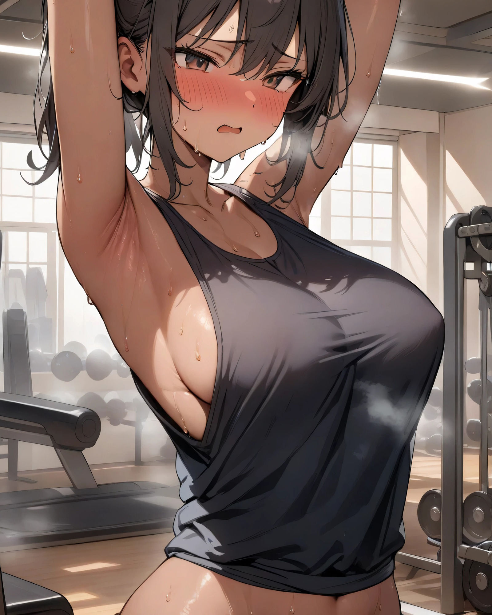 サンプル画像6:ジムで汗だくの腋に僕は理性を抑えられない(あふいも) [d_499803]