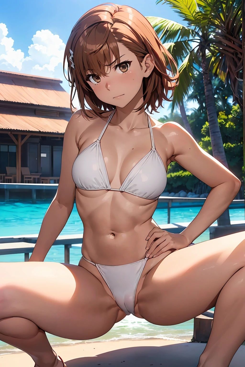 サンプル画像3:御坂〇琴  白ビキニ(ひぐまアート) [d_500007]