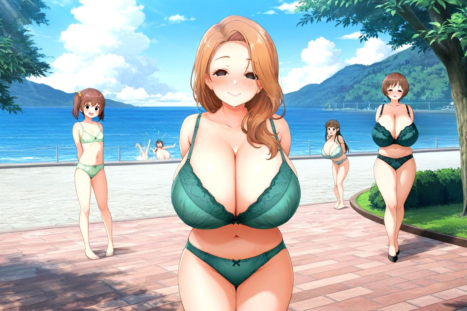 サンプル画像5:秘密の浜辺 人妻と遊ぶ時 爆乳人妻編(あめふらし) [d_500526]