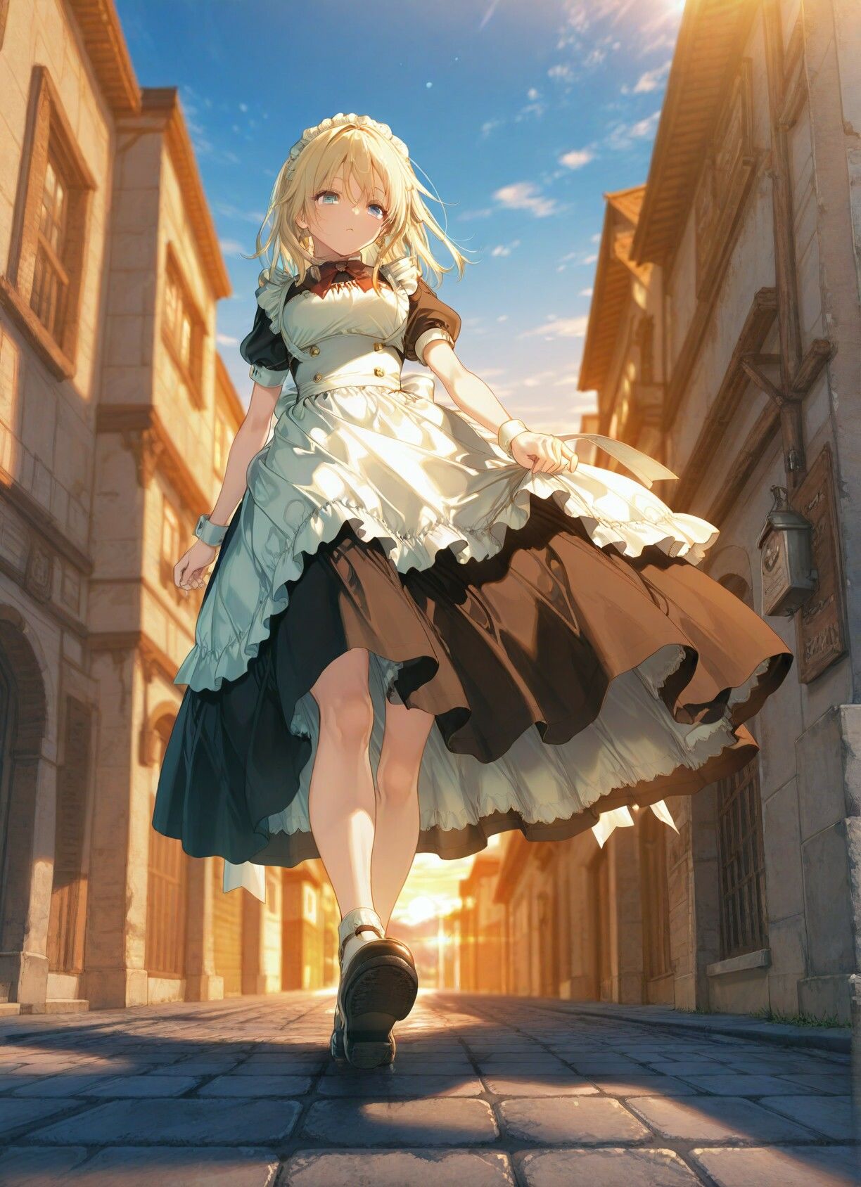 サンプル画像2:可憐なトラディショナルメイドさんと甘いひと時(AIsolva) [d_500619]