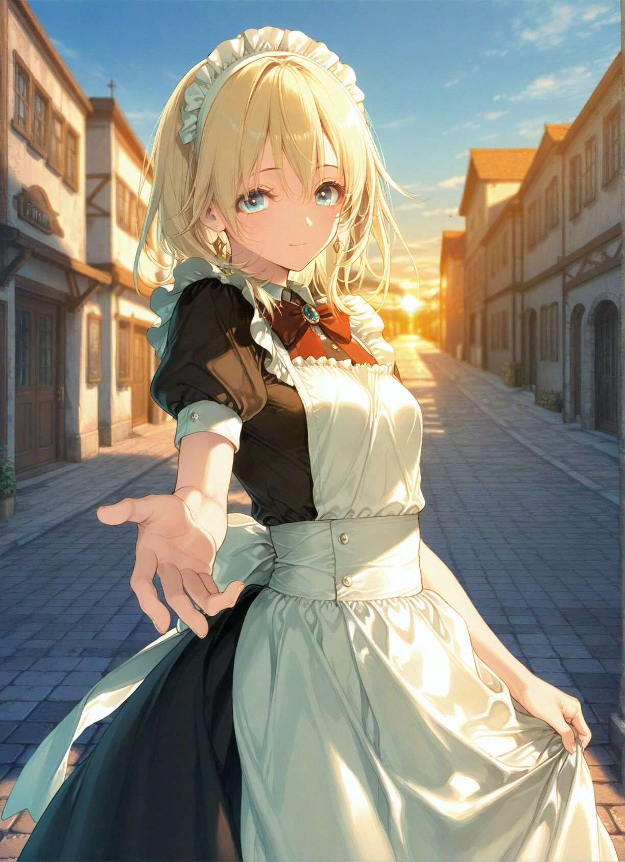 サンプル画像3:可憐なトラディショナルメイドさんと甘いひと時(AIsolva) [d_500619]