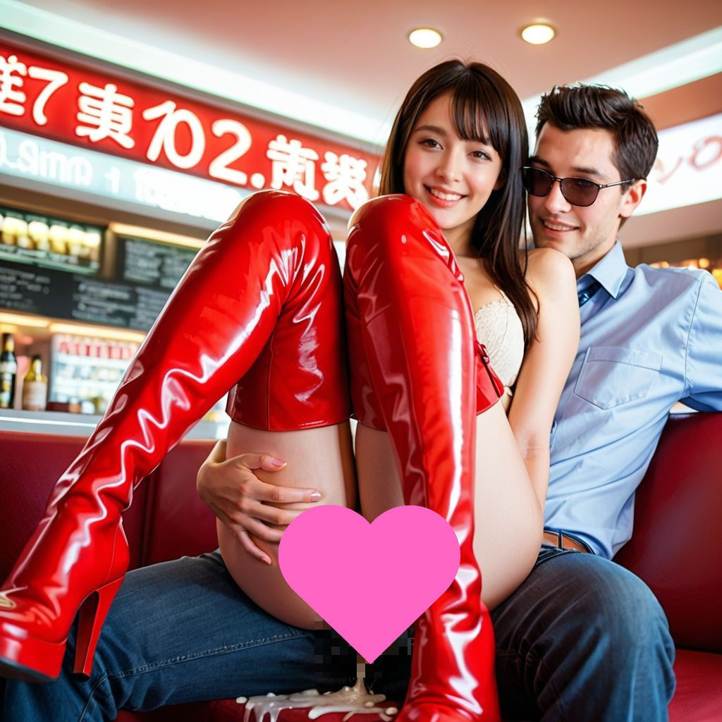 サンプル画像6:【ニーハイブーツ美女】ももコキ/ひざコキ/素股プレイ画像集(AI美エロ) [d_500821]