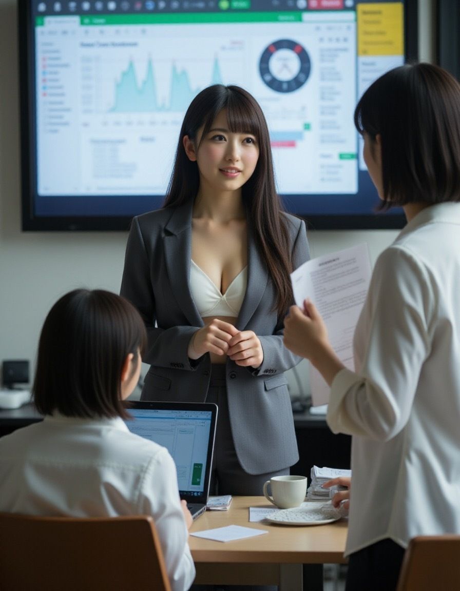 サンプル画像1:弊社の女性社員2(AIナチュラル美女) [d_501551]