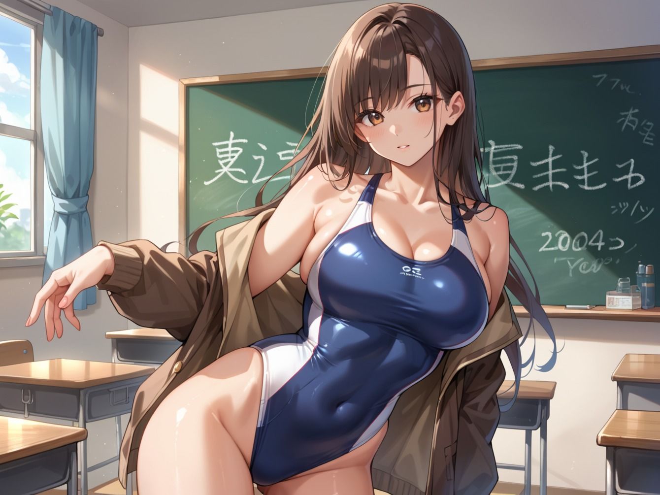 サンプル画像1:生ハメ学園水泳部 水着エッチがやめられない(妄想マカロン) [d_501680]