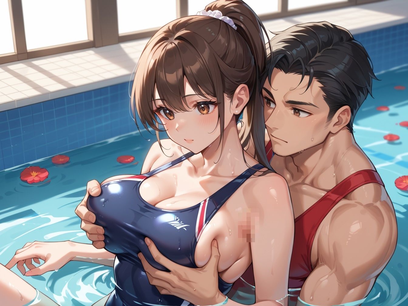 サンプル画像2:生ハメ学園水泳部 水着エッチがやめられない(妄想マカロン) [d_501680]