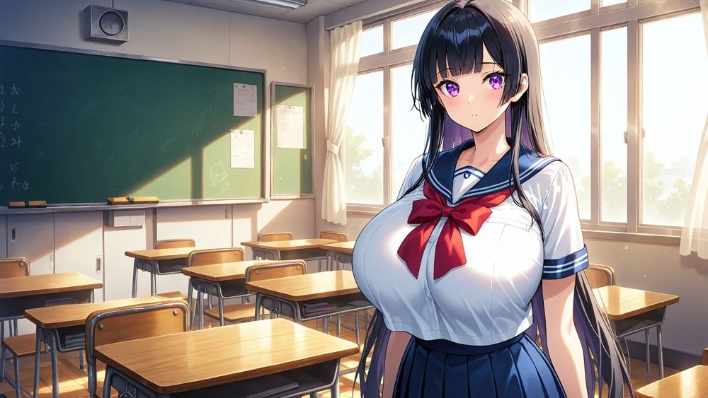 サンプル画像2:進級条件は特別顧問のスク水中出し補習です(ニート印刷所) [d_501717]