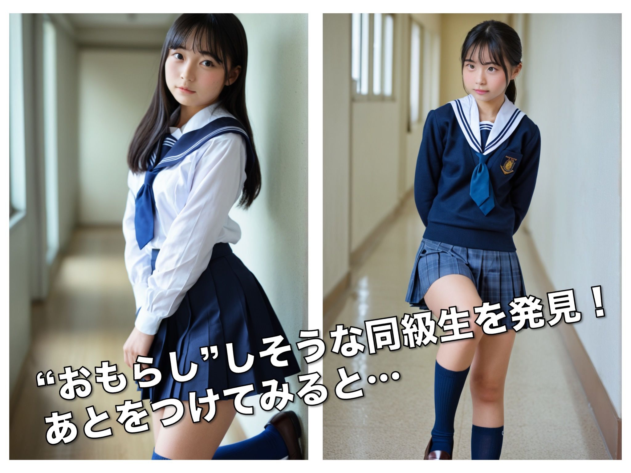 サンプル画像2:女子校生 校内おもらし写真集(妄想実現委員会) [d_501754]