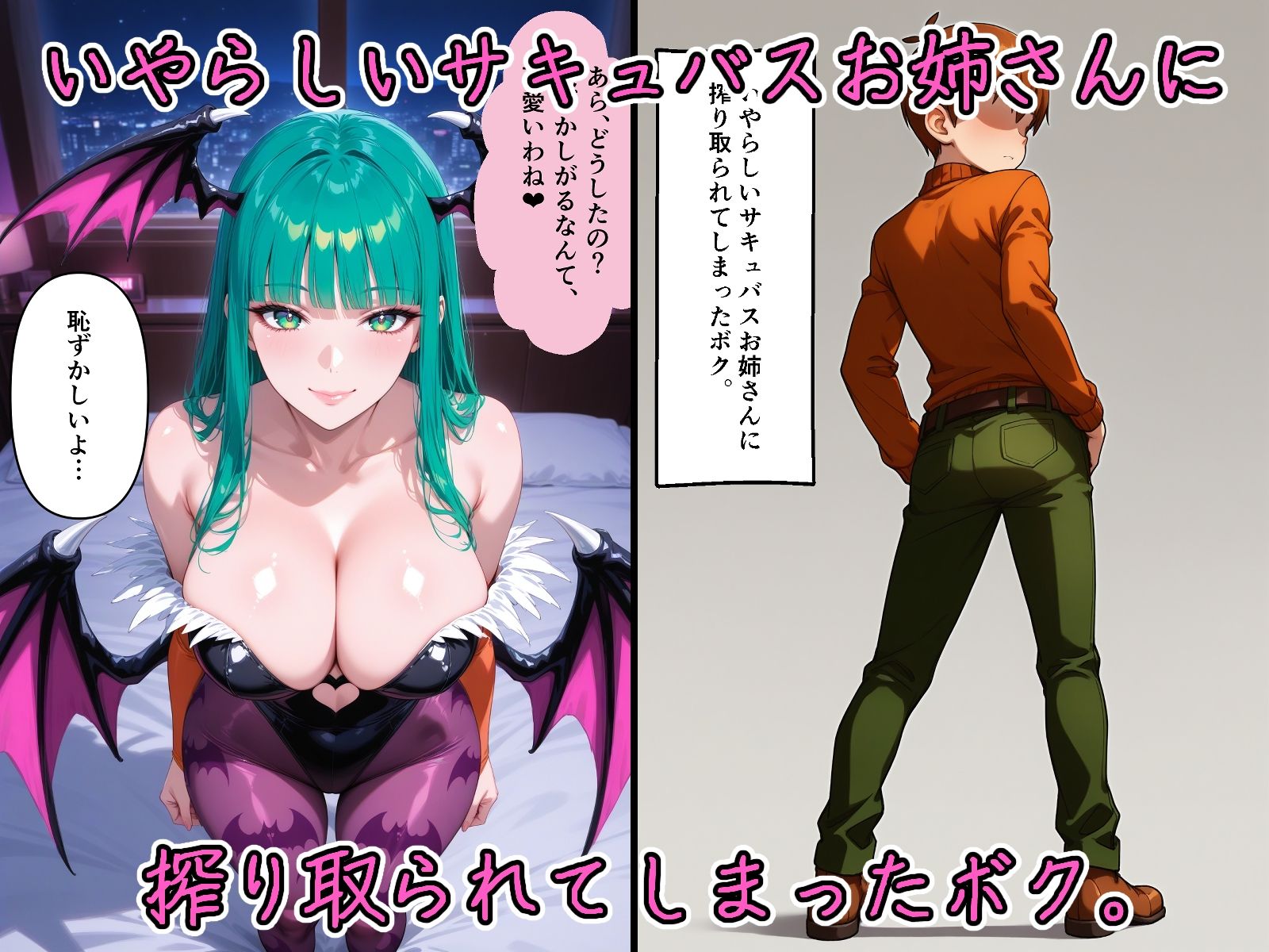 サンプル画像1:いやらしいサキュバスお姉さんに搾り取られてしまったボク。(ガンジーガム) [d_501942]