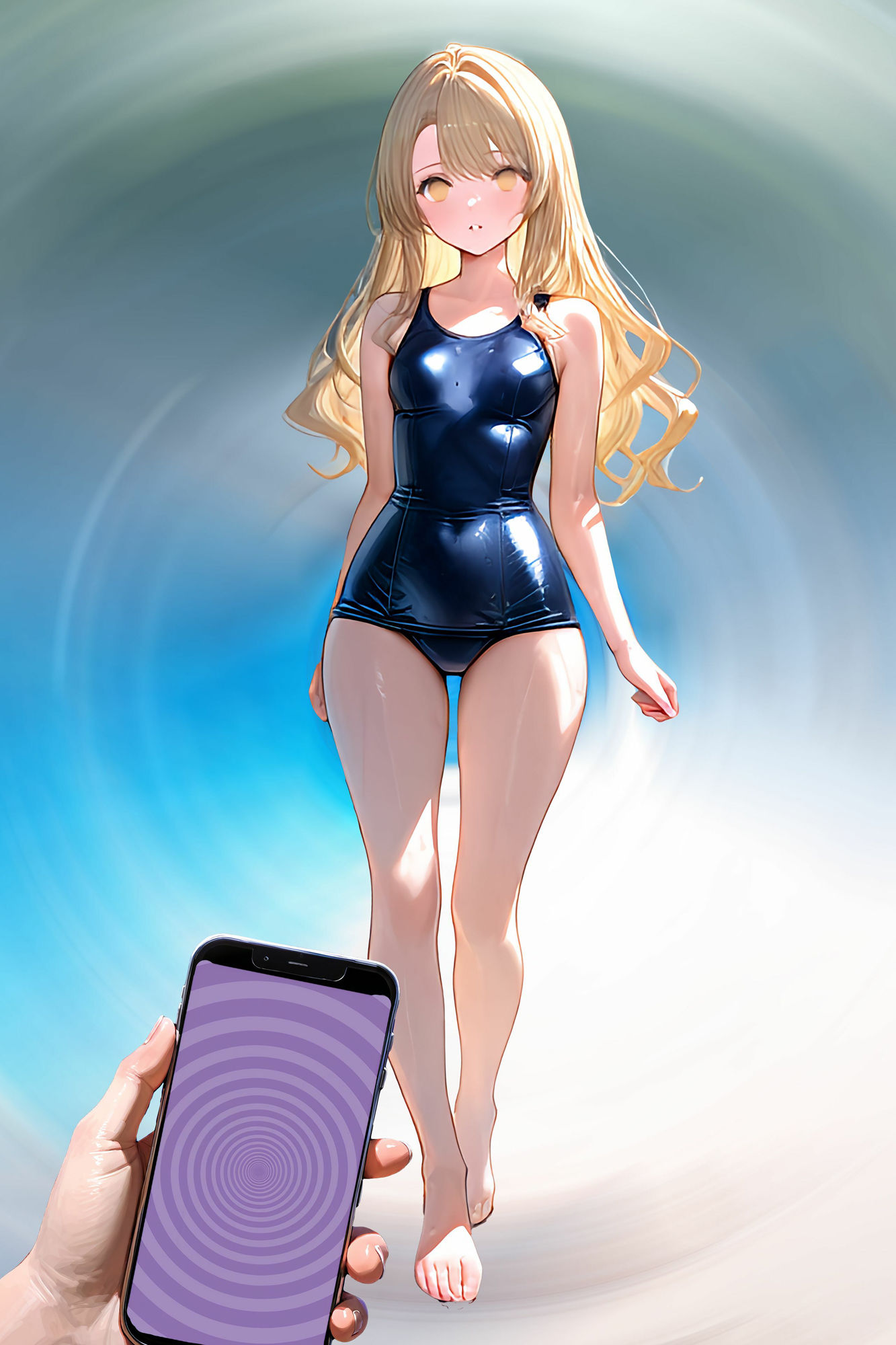 サンプル画像2:俺の告白を断ったスク水ロ◯美少女を催●発情アプリで洗脳支配して中出ししまくる話(ねこねこアートギャラリー) [d_502287]