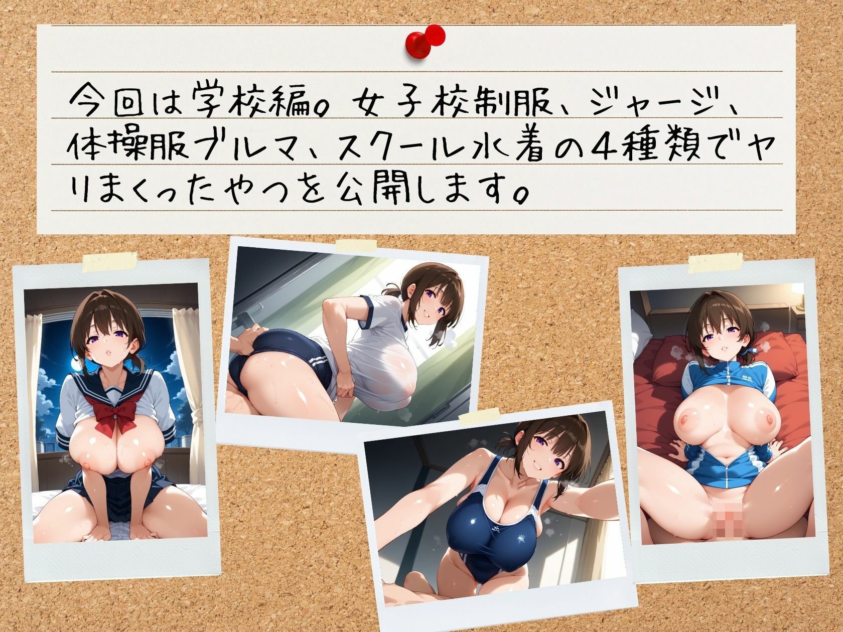 セフレの生ハメ写真公開します 茶髪おっとり爆乳人妻 〜ナオミ(34)〜 学校編の画像2